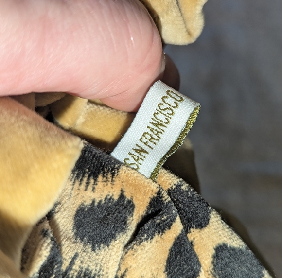 Oi San Francisco VINTAGE Velvet Christmas Stocking LEOPARD High Heel Rose Diva - Picture 9 of 12